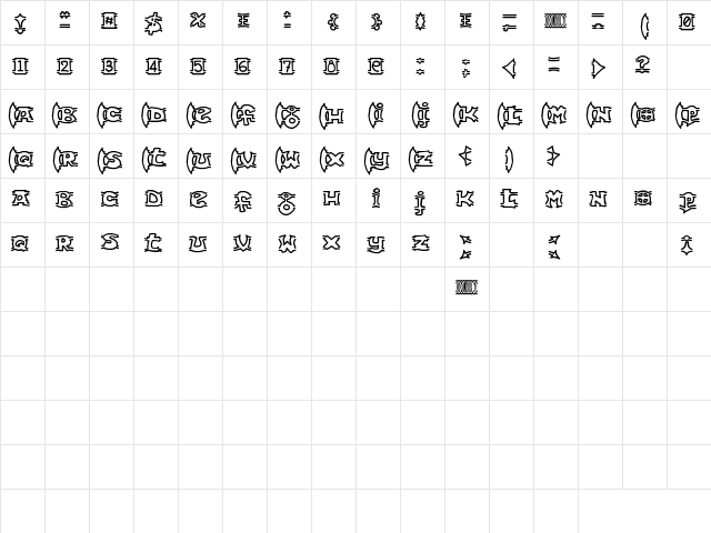 {ogrejuice} Regular font glyphpreview