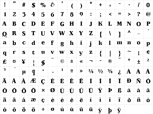 AISwan Black font glyphpreview