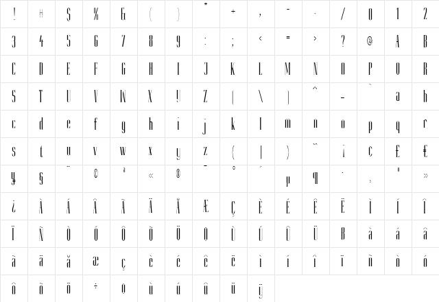 Slim Kim Light Regular font glyphpreview