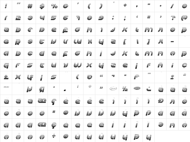 Kovacs Spot Gradient Italic Italic font glyphpreview