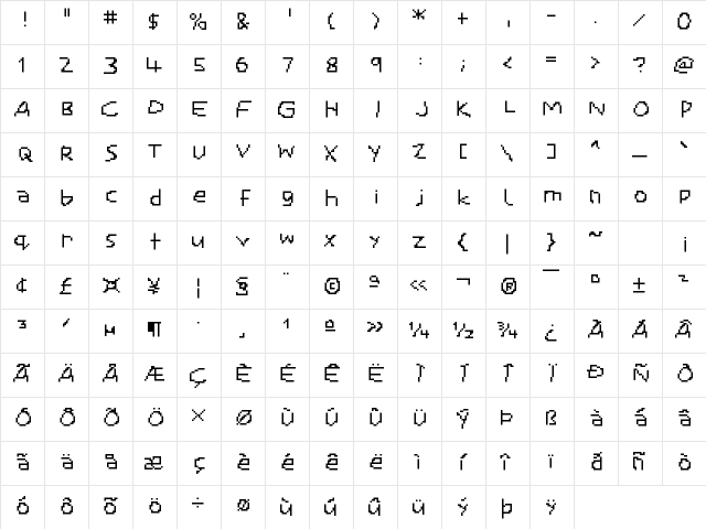 Smalle Regular font glyphpreview