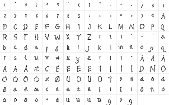 Mendowan Regular font glyphpreview