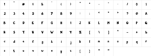 Shaped Corner-Basic Regular font glyphpreview