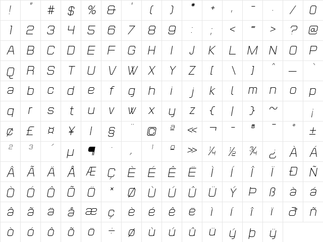 POE Headline Italic font glyphpreview