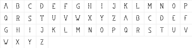 SMBRN Stencil font glyphpreview