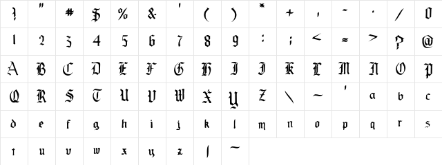 OldeCrilt Regular font glyphpreview