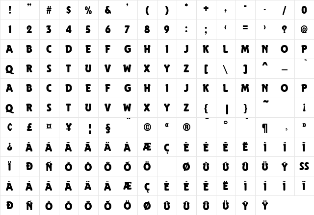 Element Regular font glyphpreview