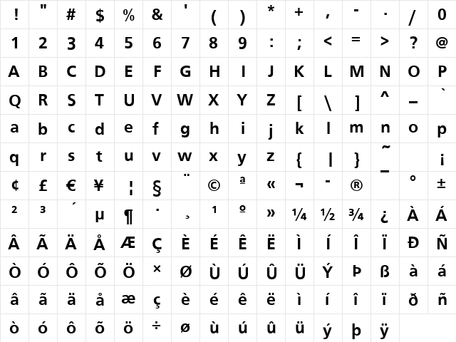 FrontPage Medium font glyphpreview