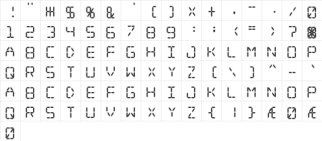 Digital dream Regular font glyphpreview
