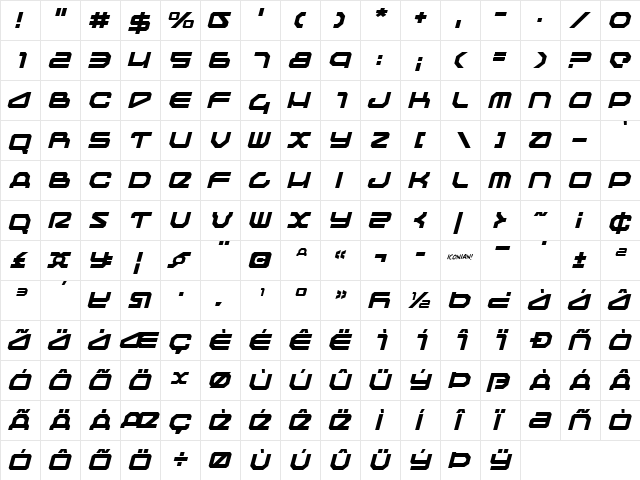 Traveler Italic Italic font glyphpreview