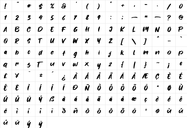 Fonters Regular font glyphpreview