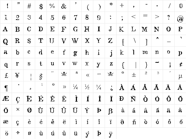 Monteiro Lobato Regular font glyphpreview