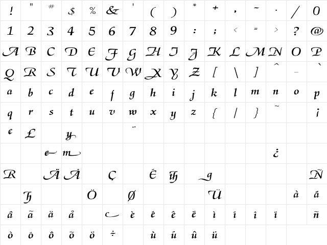 ElGar Wd Regular font glyphpreview