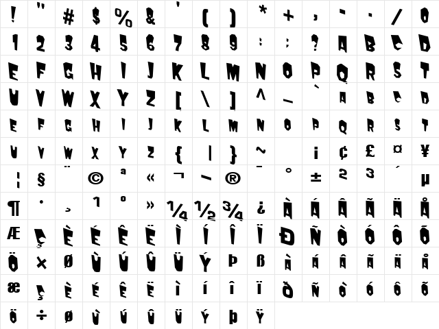 Fuddy Regular font glyphpreview