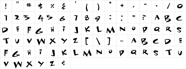 Funhouse Regular font glyphpreview