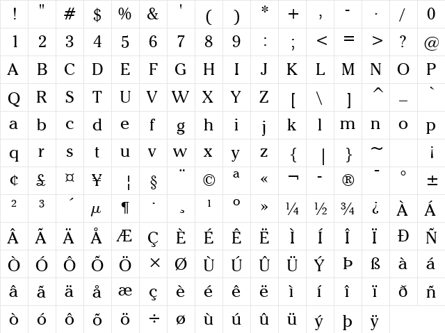 ChelthmITC Bk BT Book font glyphpreview
