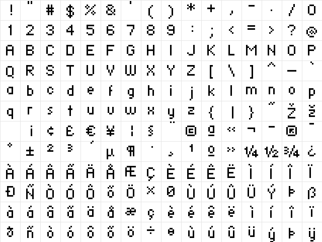 standard 07_55 Regular font glyphpreview