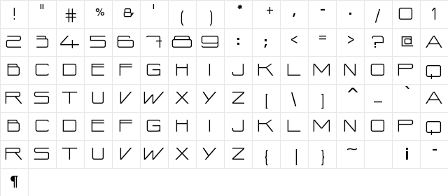 Time N Space Regular font glyphpreview