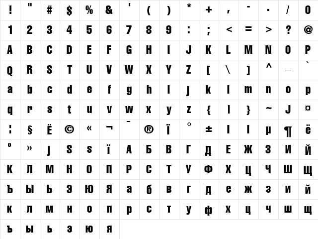 AG Letterica Compr-Plain Medium font glyphpreview