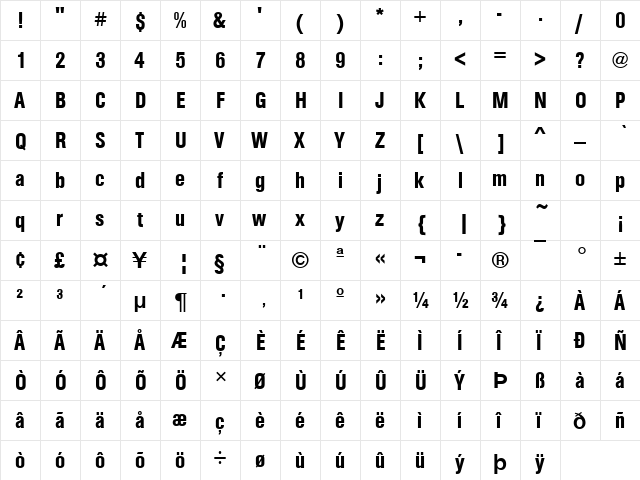 URWAccidaliaBucTMedCon Regular font glyphpreview