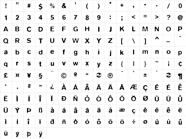 Blur Regular font glyphpreview