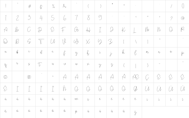 Rhythm Script Regular font glyphpreview