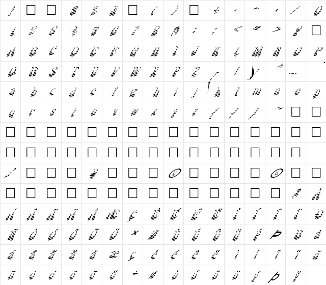 FZ JAZZY 17 STRIPED ITALIC Normal font glyphpreview