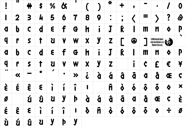 Boston LineBold Regular font glyphpreview
