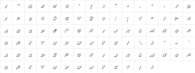 Vigilante Notes Shadow Shadow font glyphpreview