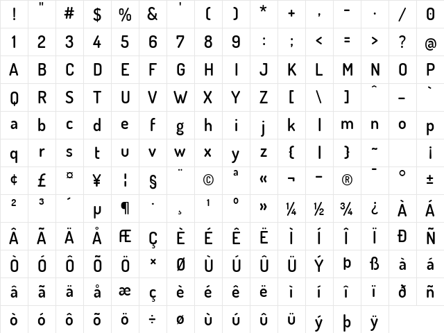Dosis SemiBold font glyphpreview