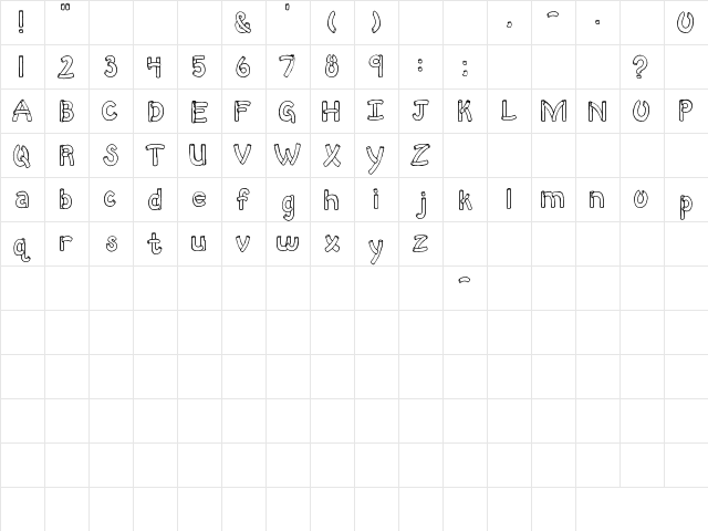 SBC Macaroni Regular font glyphpreview