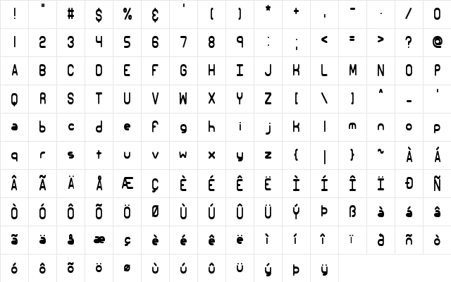 Elsewhere 2 BRK Regular font glyphpreview