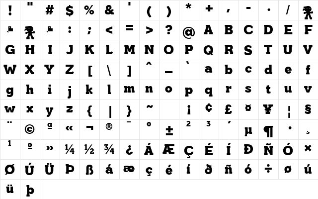 Yonky Black font glyphpreview