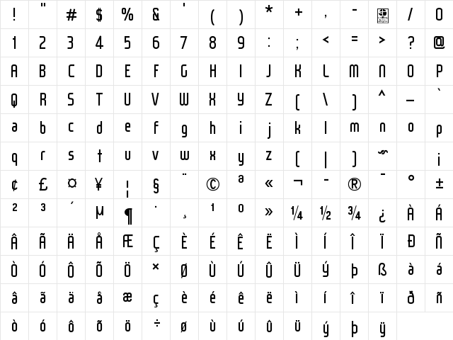 WOX~Modelist Demo Regular font glyphpreview