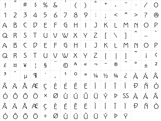 Kolo LP Regular font glyphpreview