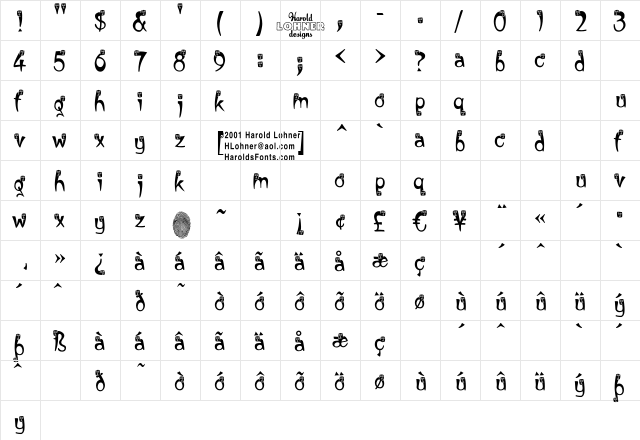 Shazi DEMO font glyphpreview