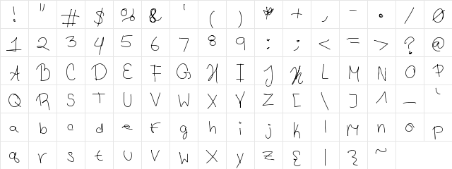 Chicken Scratch Kayli Regular font glyphpreview