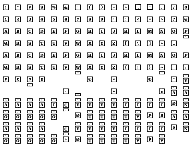 ChildsPlay BlocksLine Regular font glyphpreview