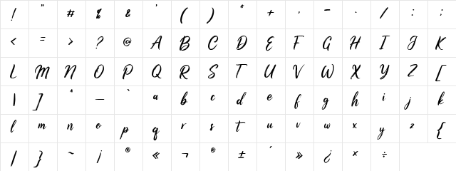 Stellani Demo font glyphpreview
