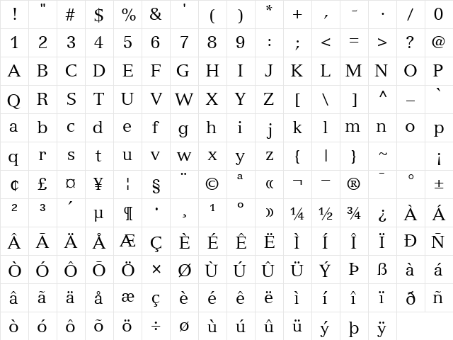 NuanceSSK Regular font glyphpreview