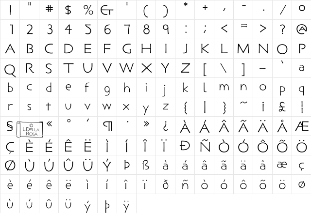 Sigismundus Regular font glyphpreview