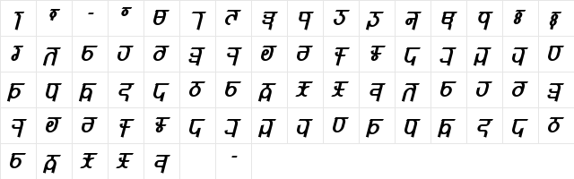 Qijomi Bold Italic font glyphpreview