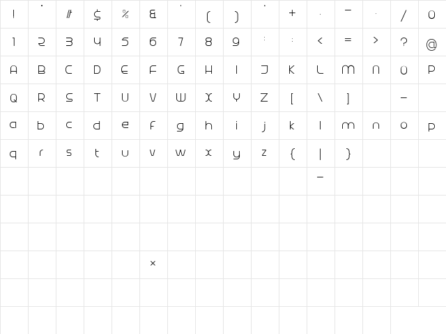 Radina Regular font glyphpreview