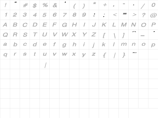 She's On Fire 4 Italic font glyphpreview