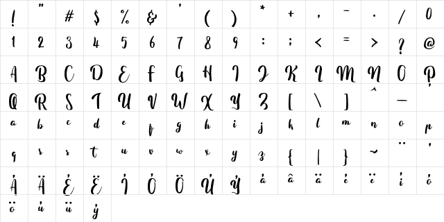Fitamint Script Regular font glyphpreview