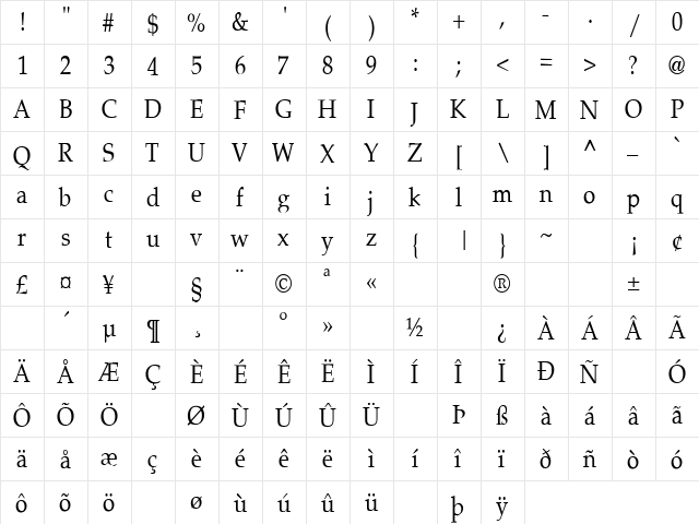 Southbound 11 Regular font glyphpreview