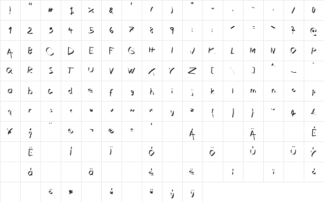 Xaligraphy Thin font glyphpreview