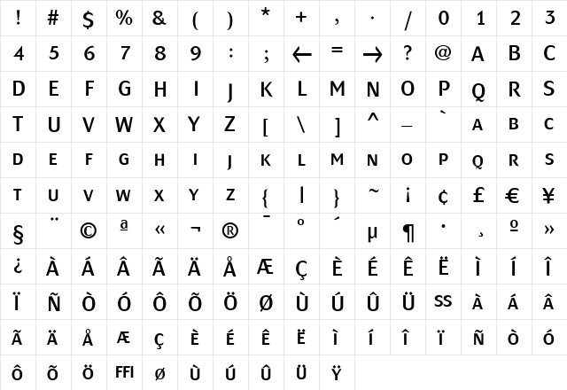 MondialPlus Demi Caps Regular font glyphpreview