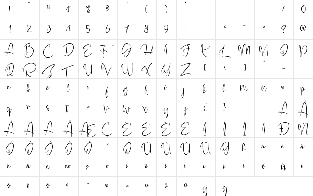 Alaskan malamute Regular font glyphpreview