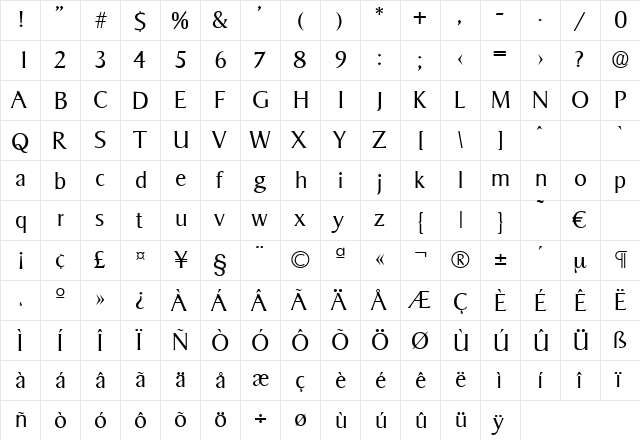 Sigvar-Light Regular font glyphpreview